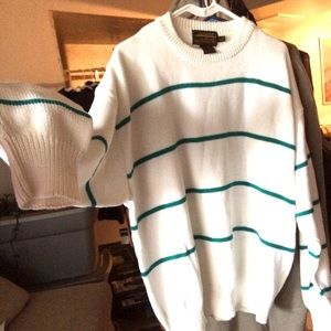 Mens Vintage Eddie Bauer Sweater 80s 90s Striped